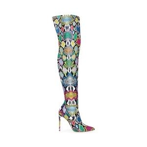 Steve Madden Vava Faux Snakeskin Thigh High Boots